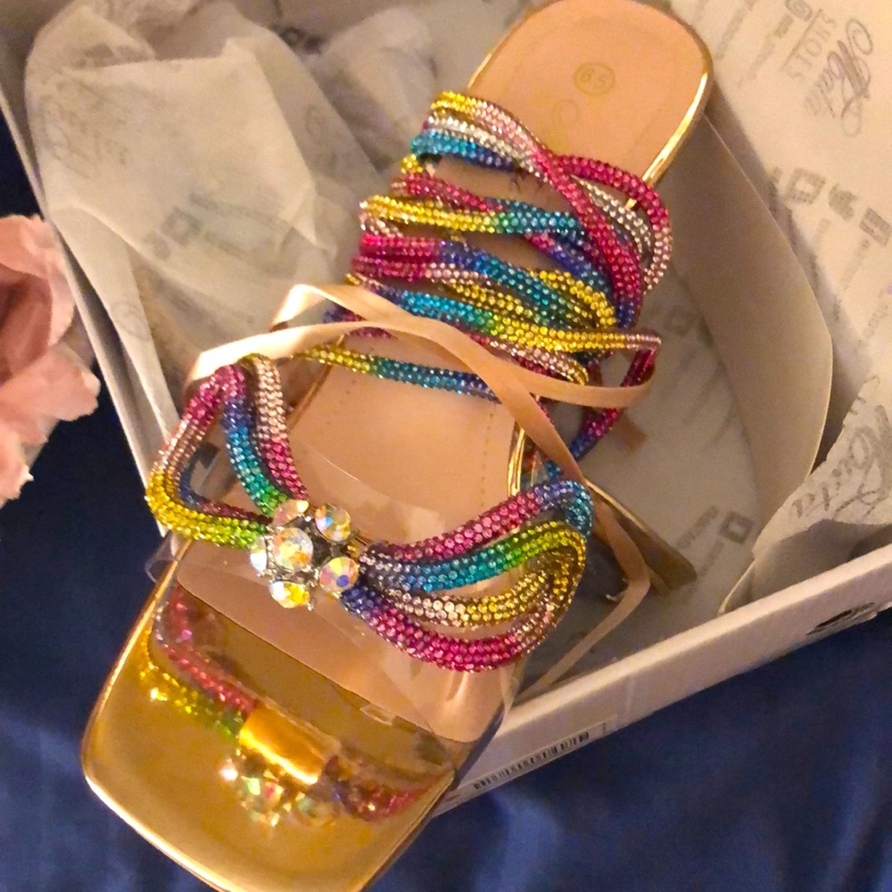 Rainbow shimmer lace up!!